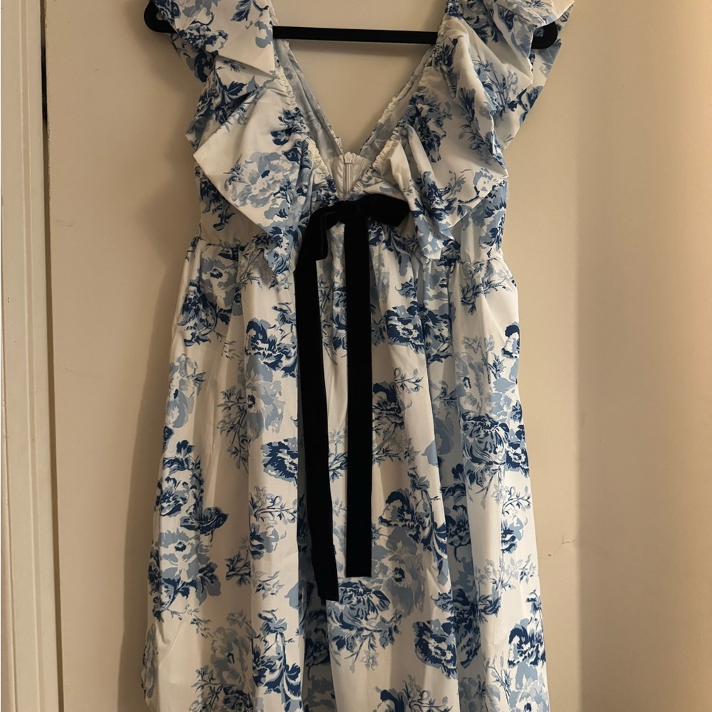 Floral Ruffle Dress with Bow - Picture 1 of 1
